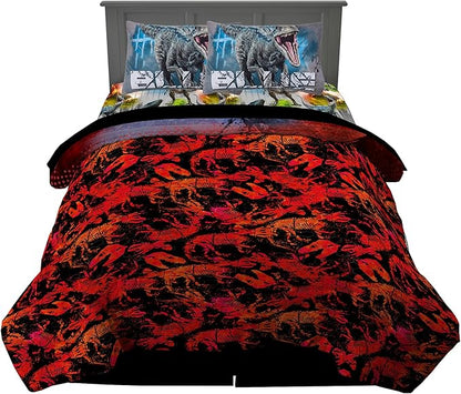 Franco Kids Bedding Super Soft Microfiber Comforter and Sheet Set, 5 Piece Full Size, Jurassic World