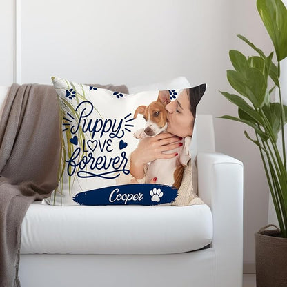 Ships Next Day, Made in USA - Personalized Pet Memorial Pillow for Cats & Dogs - Memorial Gift for Loss of Dog - Pet Memorial Gift - Sympathy Gifts - Dog Remembrance Pillow - Unique Keepsake v2(18x18)