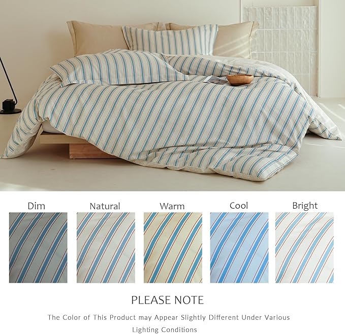 Queen Size Comforter Set, Soft Prewashed Bedding for All Seasons, 3 Pieces Bedding, 1 Lightweight Comforter (90"x90") and 2 Pillowcases (20"x26")