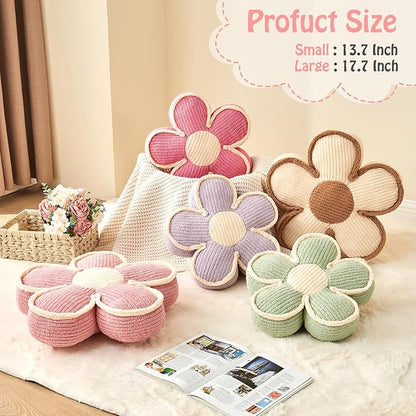 Pink Flower Shaped Pillow,13.7'' Flower Throw Pillow Floor Cushion for Sofa Couch Bed,Soft Daisy Pillow Decorative Throw Pillow Seating Cushion for Home Decor
