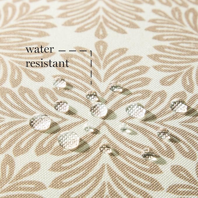 Martha Stewart Tulum Indoor Outdoor Decorative Lumbar Pillow 2-Pack Set, UV Fade Resistant, Water Repellent, Printed Modern Design, Taupe, 11"x18"