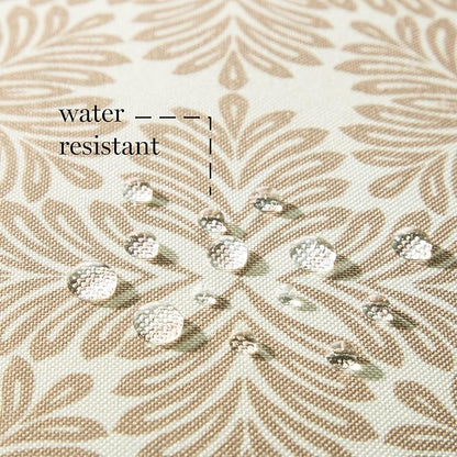 Martha Stewart Tulum Indoor Outdoor Decorative Lumbar Pillow 2-Pack Set, UV Fade Resistant, Water Repellent, Printed Modern Design, Taupe, 11"x18"