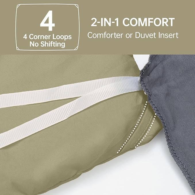 MUXHOMO Full Comforter Set, All Season Ultra Soft Down Alternative Bedding - 3 Piece Lightweight Bed Set Includes 1 Comforter (82"x86") and 2 Pillow Shams (20"x26"), Olive Green