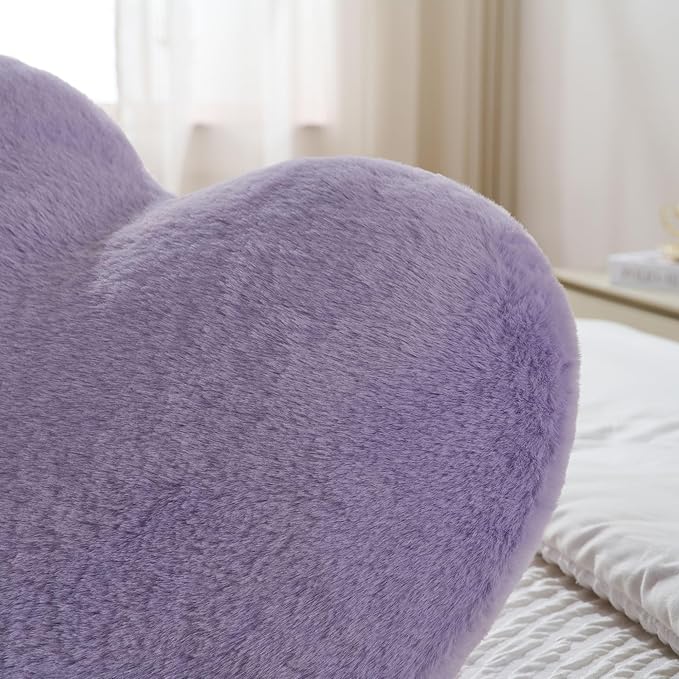 2PCS Throw Pillows Heart Pillow Home Decor Decorative Couch Pillows Bed Pillows Outdoor Pillows,Purple 9"*13"
