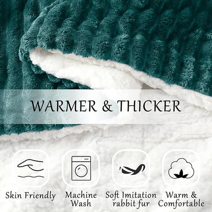 Electric Blanket Heated Queen Blanket, Super Soft Flannel & Sherpa Electric Queen Blanket with 6 Fast Heating Levels, 10 Hours Auto Off & OverHeat Protection, Machine Washable, 84'' X 90'', Deep Green