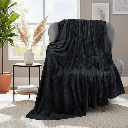Utopia Bedding Fleece Blanket Throw Size Black 300 GSM Luxury Anti-Static Fuzzy Soft Microfiber Blanket for Couch, Sofa and Bed (50x60 Inch)