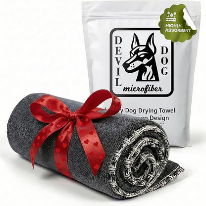 Premium Drying Towel – Large 24x35 Super Absorbent Microfiber Dog Bath Towel – Quick Dry, Soft & Durable Dog Towel for Drying Dogs – 1200 GSM Gray for Beach, Camping & Travel