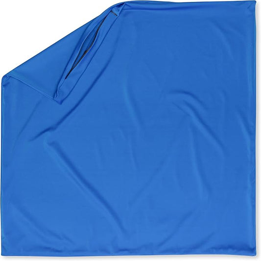 PILLOWY 26"x26" Throw Pillowcases (Cover Only) - 85/15 Nylon, Spandex - Luxurious, Silky, Stretchy & Soft - 1Pcs Solid Color - A Perfect Choice for Couch Chairs Sofa Bed Adult/Kids Bedroom, Yeal Blue