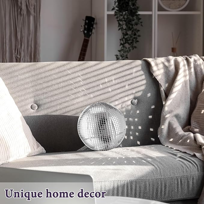 2 Pcs Disco Ball Pillows Decorative Sequin Throw Pillows for Birthday Gifts Bedroom Living Room Home Decor Funky Sphere(8 Inch,Silver)