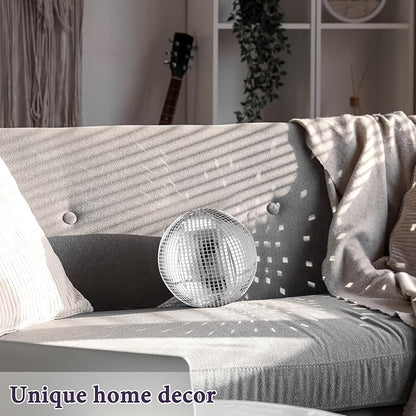 2 Pcs Disco Ball Pillows Decorative Sequin Throw Pillows for Birthday Gifts Bedroom Living Room Home Decor Funky Sphere(8 Inch,Silver)