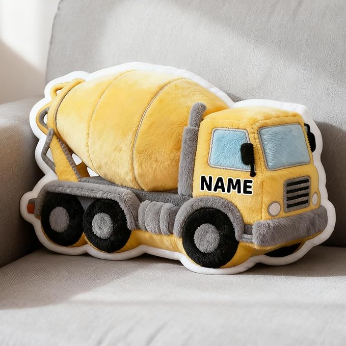 Custom Cement Tanker Shaped Pillow Personalized Double-Sided Printed Cute Pillow Customized Christmas Party Commemorative Gift Sofa Decorative for Boys and Girls 8-32in
