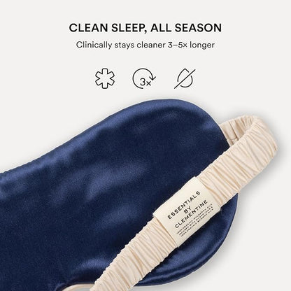 Clementine Mulberry Silk Sleep Mask | Full Blackout Contoured Eye Mask for Sleeping | Organic & Non-Toxic | Oversized Night Blindfold | Hypoallergenic & Frizz-Free Eye Cover for Deep Sleep