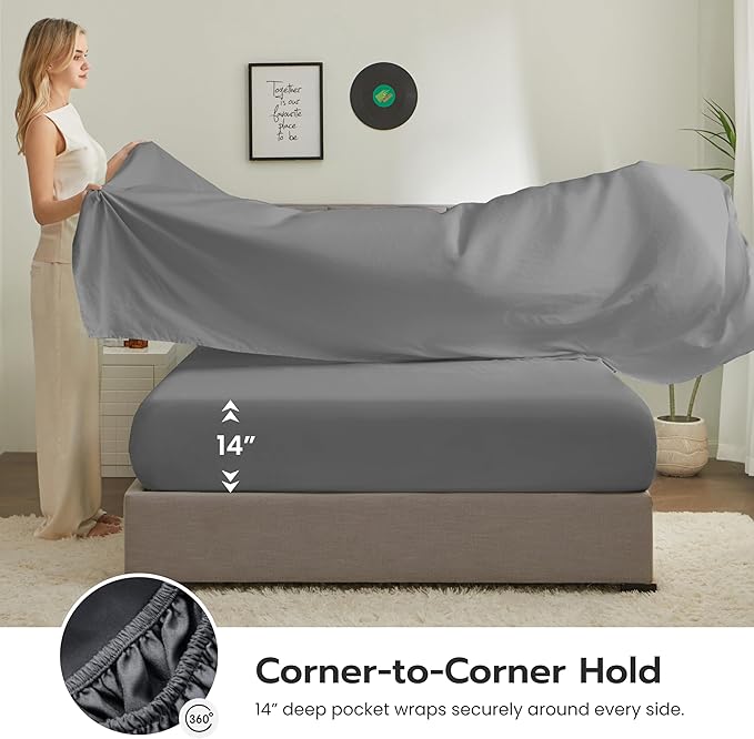 Joiedomi King Size Comforter Set with Sheets Navy Blue, 7 Pieces King Bedding Set with 1 Down Alternative Comforter, 1 Flat Sheet, 1 Fitted Sheet, 2 Pillowcases and 2 Pillow Shams, Bed in a Bag