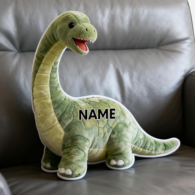 Custom Dinosaur Shaped Pillow Personalized Double-Sided Printed Cute Pillow Customized Christmas Party Commemorative Gift Sofa Decorative for Boys and Girls 8-32in