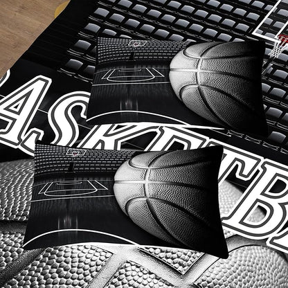 Tailor Shop Basketball Comforter Set for Boys Kids Basketball Bedding King Size with 2 Pillowcase