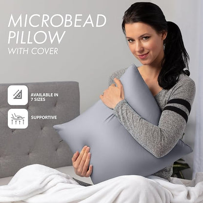 PILLOWY 26"x26" Throw Pillowcases (Cover Only) - 85/15 Nylon, Spandex - Luxurious, Silky, Stretchy & Soft - 1Pcs Solid Color - A Perfect Choice for Couch Chairs Sofa Bed Adult/Kids Bedroom, Dark Grey