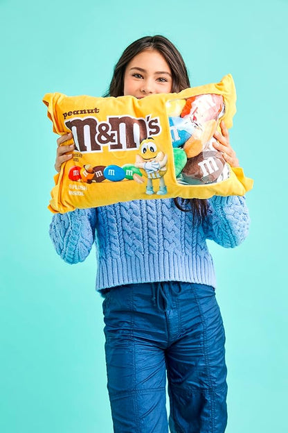 iscream M&M's Peanut Package 16" x 8.5" Pillow Set with Mini M&M's Candy Pillows