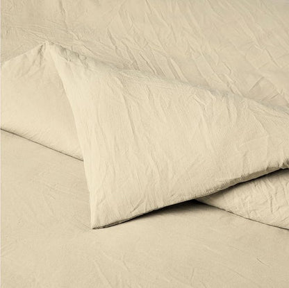 Amazon Basics Brushed Microfiber Comforter Set, Extra Soft with Natural Texture, 3-Piece, King, Beige