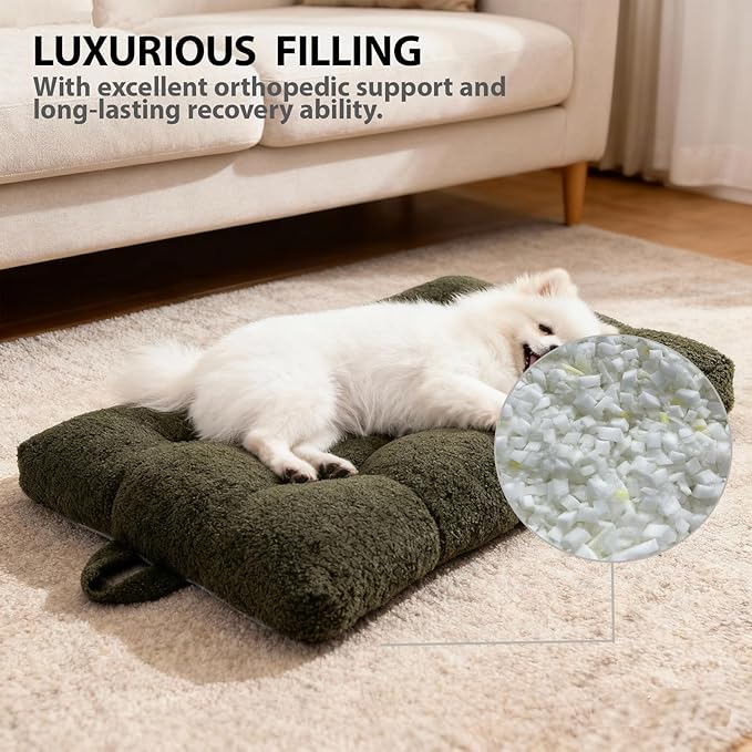 Washable Dog Couch Bed, Pet Sofa with Removable Cushion & Non-Slip Bottom, Orthopedic Plush Furniture for Medium/Large Dogs,Cat & Dog Loveseat.(Green)