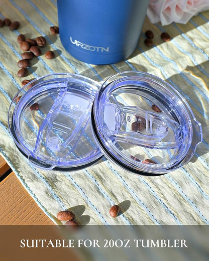 20oz Tumbler Lid Replacement, 2-Pack Spill-Proof & Splash-Resistant Sliding Silicone Covers, Straw-Friendly, BPA-Free Travel Coffee Lid