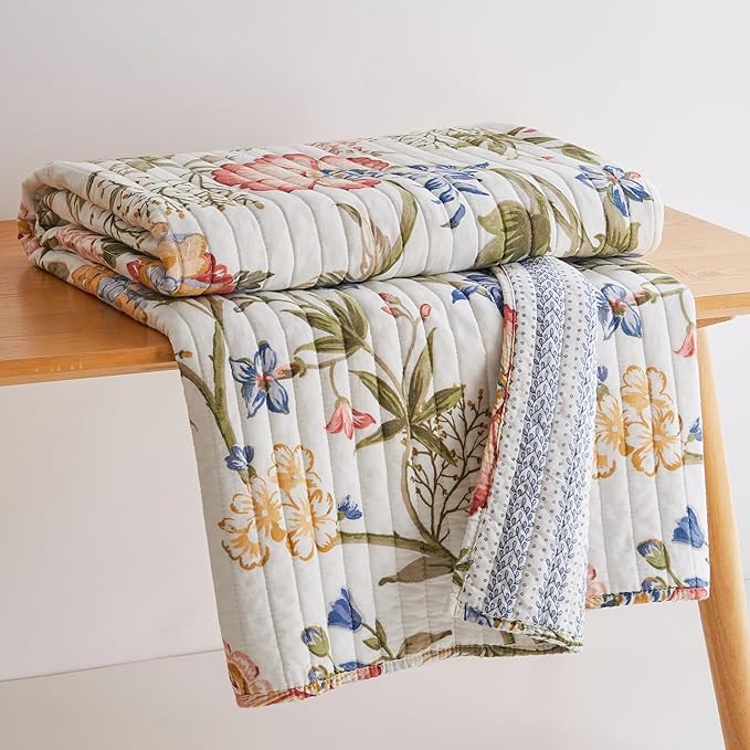 Levtex Home - Maileen - Throw - Floral - Bright Multi Color - Throw (50x60in.) - Cotton
