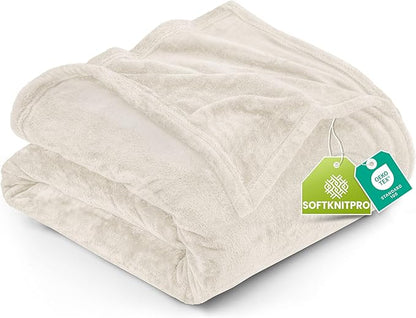 Utopia Bedding Fleece Blanket King Size Linen 300GSM Luxury Anti-Static Fuzzy Soft Microfiber Bed Blanket (90x102 Inch)