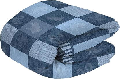 Northwest Harry Potter True Blue Hogwarts 4 Piece Twin Bed in a Bag Set, Bedding Set with Comforter and Sheets, Soft and Cozy for All Seasons