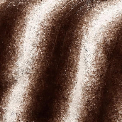 Electric Heated Blanket Throw Size 50"×60" with 4 Heating Levels & 4 Hours Auto Off, Heating Throw Plush Faux Fur, Energy Efficient, Machine Washable, Brown White