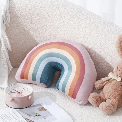 Chunful Rainbow Pillow for Girls Kids 13.8 x 8.7 x 4 Inch Plush Cute Rainbow Throw Pillow Arch Shaped Cushion Stuffed Decoration for Bed Chair Room Home Decor Easter Day(Pastel,2 Pcs)