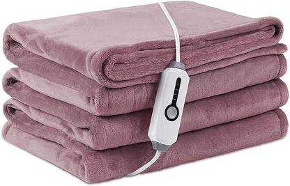 Electric Heated Blanket Full Size 72"×84", Breathable & Luxurious Flannel, Soft Warm Gift with Over-Heat Protection, 4 Heating Levels & 10 H Auto Shut Off, Machine Washable, Purple