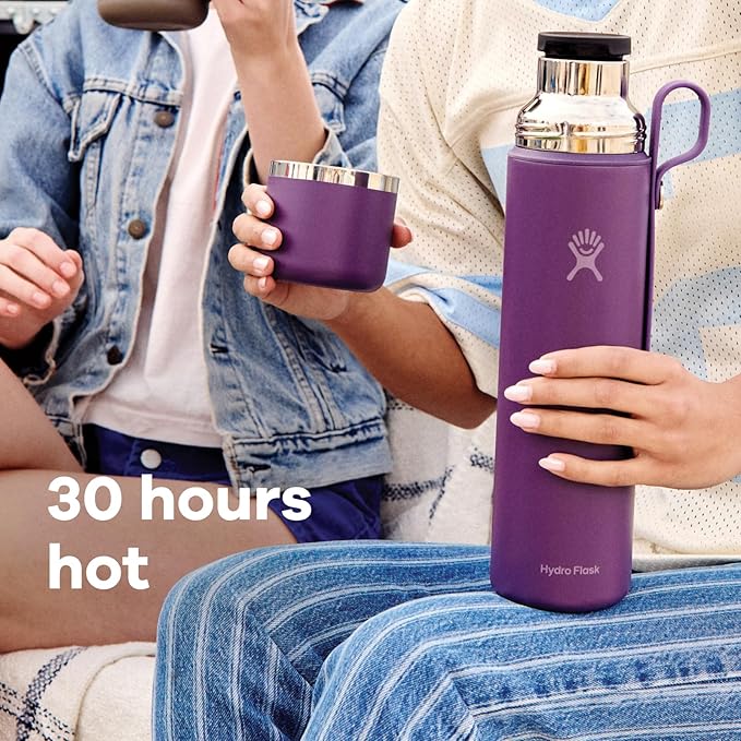 Hydro Flask Hot Flask & Cup – Insulated Stainless Steel, Hot Drink Travel Container for Coffee, Tea, & Soup 36 Oz Black