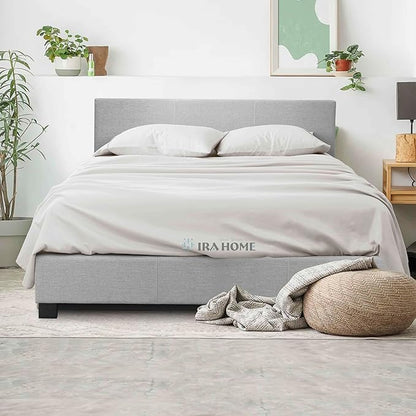 100% Egyptian Cotton King Size Bed Sheets, 600 Thread Count Luxury Bedding, Long Staple Cotton, 4 Piece Set - 1 Fitted Sheet, 1 Flat Sheet & 2 Pillowcases, Fits Upto 16" Mattress - Light Grey