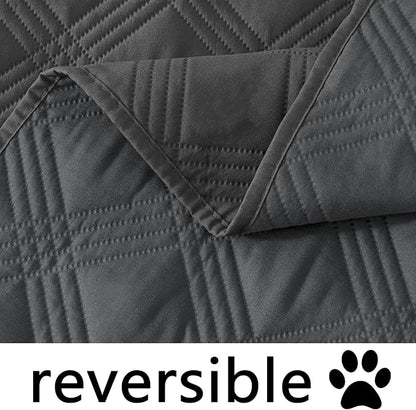 hyha Waterproof Dog Blanket, Reversible Pet Bed Blanket, Soft Sofa Couch Cover for Dogs Washable, Waterproof Pet Couch Covers for Sofa Puppy Cats Furniture Protector(68"x82", Dark Grey/Dark Grey)