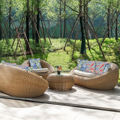 JMGBird Outdoor Throw Pillows Set of 2 - Durable Patio Pillows with Inserts, 18x18 Inch Square Decorative Pillows for Patio Furniture