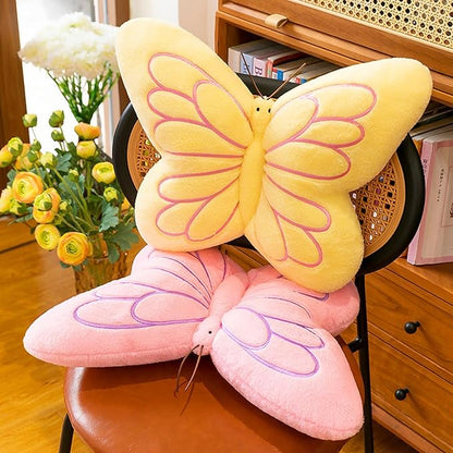 Butterfly Pillow Cute Butterfly Decorative Throw Pillows Cushion 16 x 12 inch for Women Room Home Garden Sofa Couch Yellow