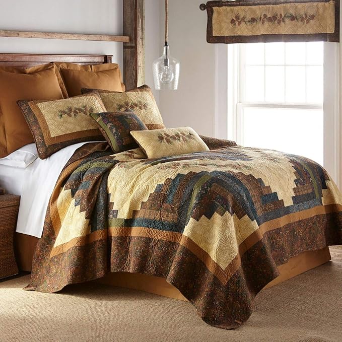 Donna Sharp Pillow Sham - Cabin Raising Pine Cone Lodge Decorative Pillow Cover with Pine Cone Pattern - Standard