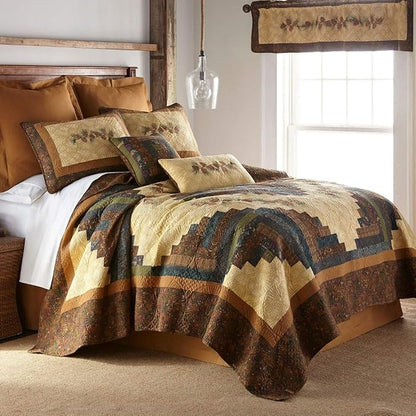 Donna Sharp Pillow Sham - Cabin Raising Pine Cone Lodge Decorative Pillow Cover with Pine Cone Pattern - Standard