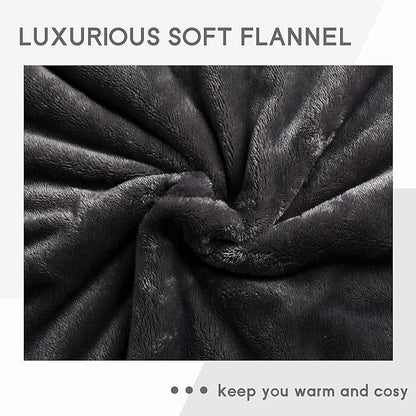Heated Blanket Electric Throw Size 50''x60'' with 9 Heating Levels, 1-10 Hour Auto Shut Off, Machine Washable, Flannel & Sherpa Double-Sided Soft Warming Blanket for Couch, Bed, Office - Dark Grey