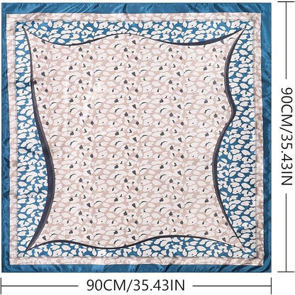 AWAYTR 35” Satin Large Square Head Scarves - 4PCS Silk Like Neck Scarf Hair Sleeping Wraps Satin Silk Scarfs for Women