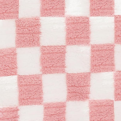 Electric Heated Blanket Full Size 72"×84" with 9 Heating Levels & 1-10Hs Auto Off, Checkered Plaid Double Sided Sherpa, Energy Efficient, Machine Washable, for Couch & Bed, Light Pink