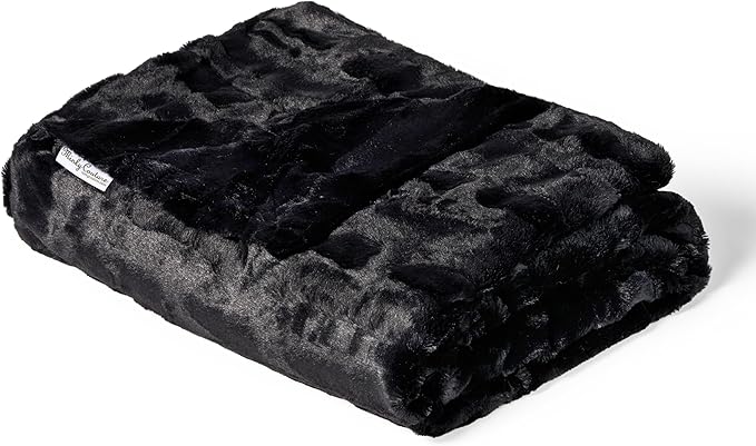 Minky Couture Sorbet Blanket - Ultra-Soft Throw for Silky Smooth Comfort - Premium Decorative Throw Blanket - Midweight, Breathable Fabric - Machine Washable Travel, Black