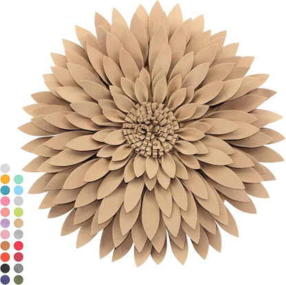 Contempo Lifestyles 3D Daisy & Sunflower Decorative Pillow - 14.5" Flower, 13" Pillow with Insert, Latte