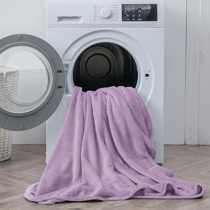 BEDELITE Flannel Sheets Queen Size Lavender - Super Soft Fleece Sheets Set Fluffy Extra Plush, 4 Piece(Include Fitted Sheet, Flat Sheet, 2 Pillowcases)