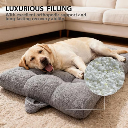 Washable Dog Couch Bed, Pet Sofa with Removable Cushion & Non-Slip Bottom, Orthopedic Plush Furniture for Medium/Large Dogs,Cat & Dog Loveseat.(Dark Grey)