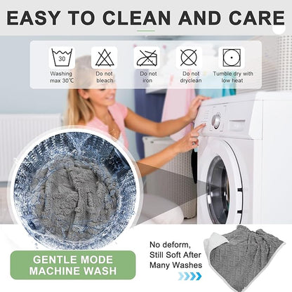 BEAUTYZOO Waterproof Dog Blankets for Medium Large Dogs Washable- Reversable Dog Blanket for Furniture, Sofa, Couch, Crate, Car- Soft Sherpa Dog Throw Plush Pet Bed Blanket Cat Puppy, 32"x40" Grey