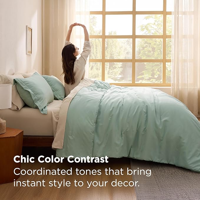 Bedsure California King Comforter Set Sage Green, 7 Pieces Soft Comforter for Cal King Size Bed with Sheets, Pillowcases & Shams, All Season Boho California King Size Bed in a Bag