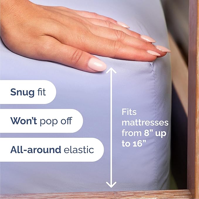 Queen Size 4 Piece Sheet Set - Comfy Breathable & Cooling Bed Sheets Set - Hotel Luxury Bedding for Women, Men, Kids, Teens, Boys & Girls - Deep Pockets, Ultra-Soft, Wrinkle Free - Oeko-Tex - Lavender