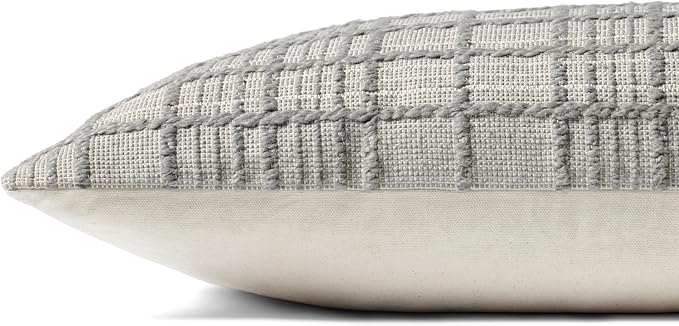 Loloi Magnolia Home by Joanna Gaines Liv Collection PMH0064 Grey 13'' x 35'' Cover w/Poly Pillow