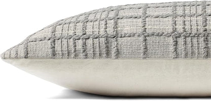 Loloi Magnolia Home by Joanna Gaines Liv Collection PMH0064 Grey 13'' x 35'' Cover w/Down Pillow