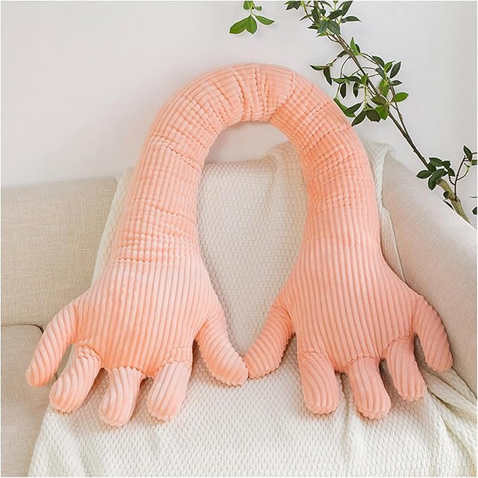 Cute Palm Pillow Simulation Palm Plush Pillow Soft Sofa Bed Pillow Funny Bedroom Decoration Office Chair Cushion (62.9in, Pink)
